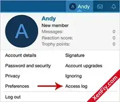 AndyB Access Log – XenForo 2 Giriş & Erişim Kayıtları Görüntüleme