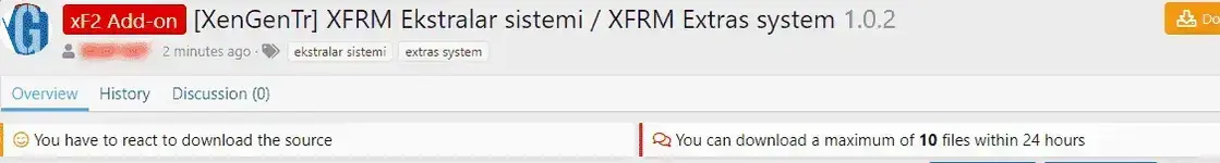 [XenGenTr] XFRM Extras System – XenForo 2 Kaynak İndirme İçin Beğen Eklentisi
