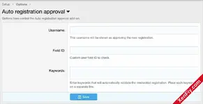 AndyB Auto registration approval – XenForo 2 Eklentisi