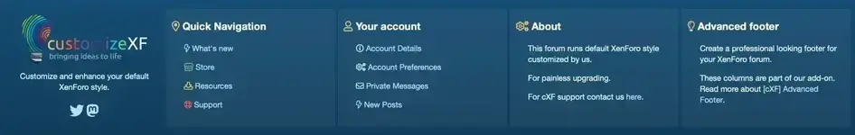 [cXF] Advanced Footer Eklentisi – XenForo 2 İçin Gelişmiş Alt Bilgi (Footer) Düzenleme!